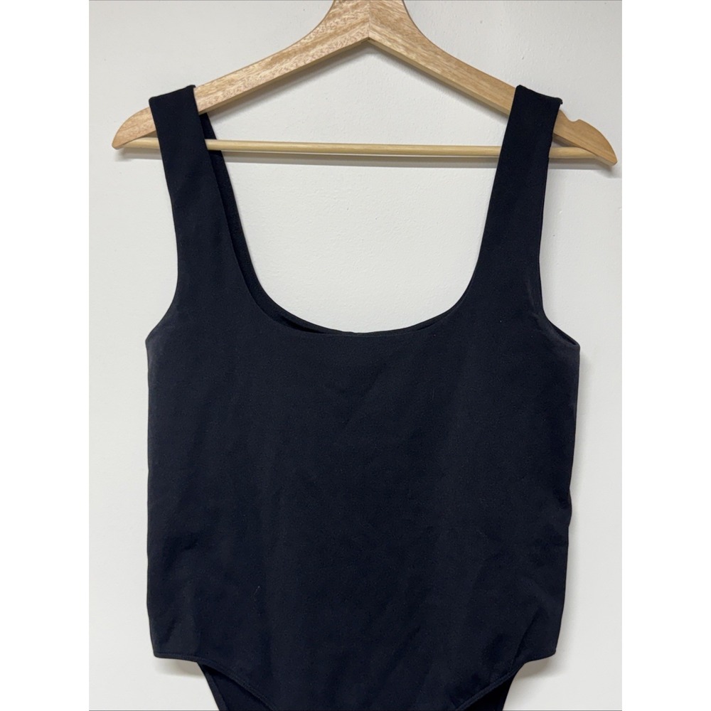 A New Day Body Suit Size L Womens Sleevless Scoop Neck Snap Seat Casual Black
